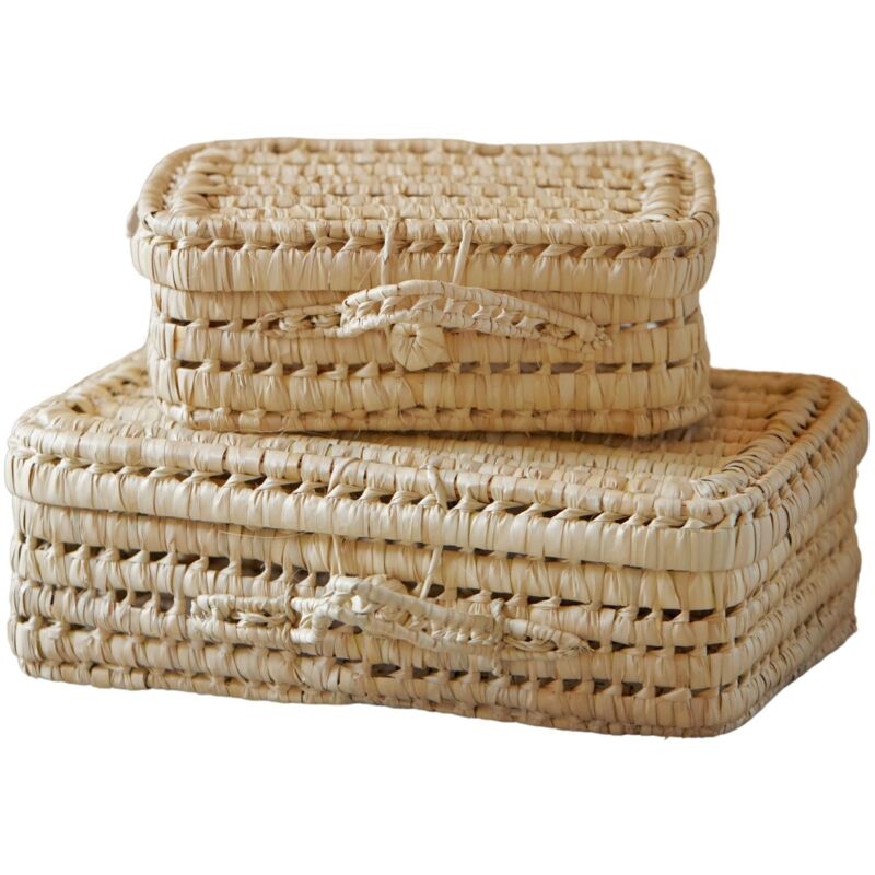 Valisette feuille de palmier Naturel 30x20x12 cm