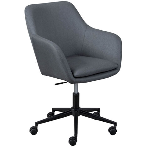 VALKA - Fauteuil de Bureau sur Roulettes Tissu Gris