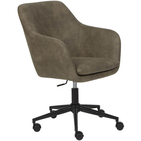 VALKA - Fauteuil de Bureau sur Roulettes Tissu Kaki