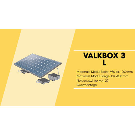 Valkbox 3 Solarmodul-Halterung Flat / Alu Aufständerung für Photovoltaik / 20° Neigungswinkel / für dein Flachdach und Garten