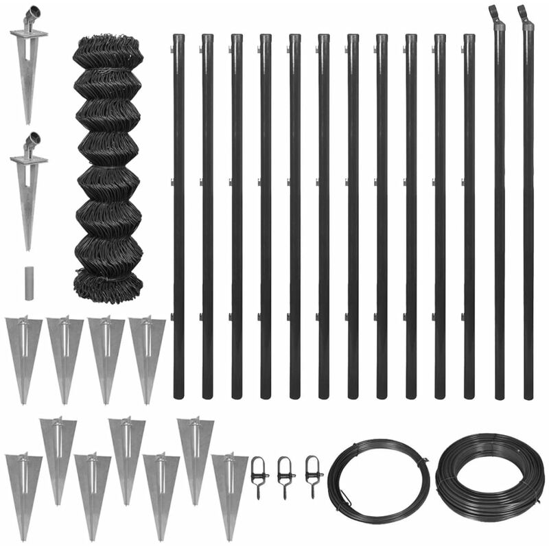 

Valla alambrada con anclas de punta gris 1,5x25 m