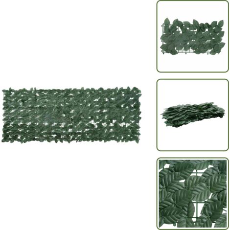 Valla artificial - vidaXL Pantalla de balcón de hojas verde oscuro 200x75 cm - Tela