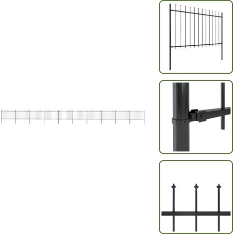 Valla con puntas de lanza - vidaXL Valla de jardín con punta de lanza de acero 1781,5x120 cm negra - Valla de seguridad
