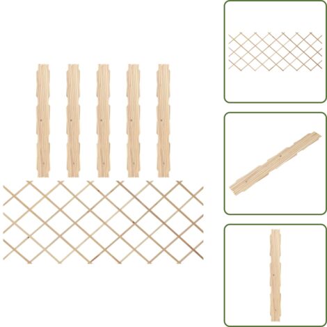Valla de abeto - vidaXL Vallas enrejado 5 uds madera maciza de abeto 180x80 cm - Valla de madera maciza