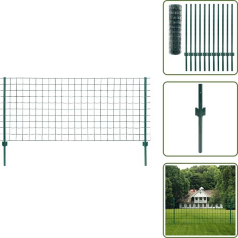 Valla de acero verde - vidaXL Euro Valla de acero verde 20x1 m - Valla de acero con PVC