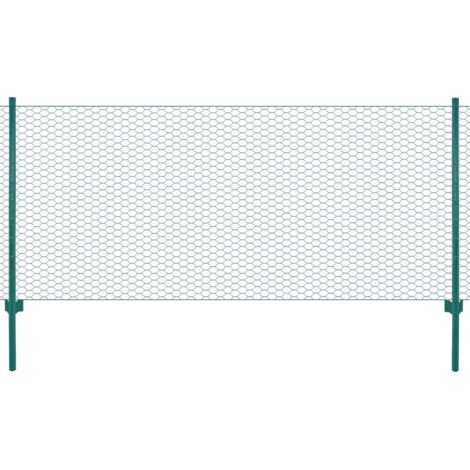 Valla de alambre con postes de acero de 25x1 m