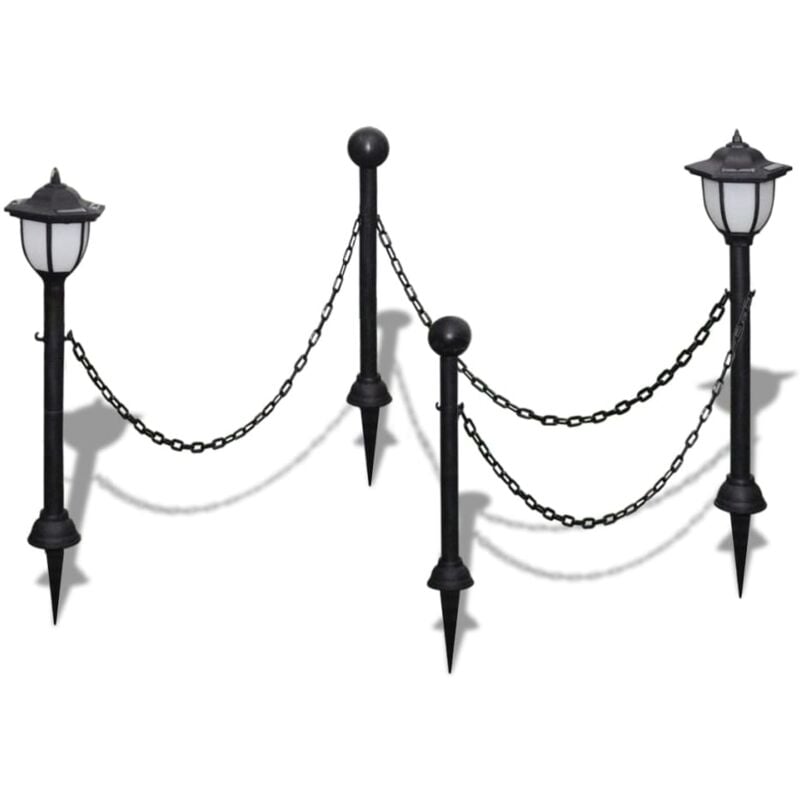 

Lámparas solares de jardín con valla de cadena - Gris - Vidaxl