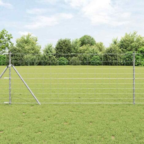 Valla de campo Gris 1 x 10 m Acero