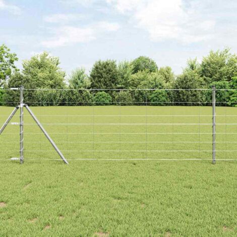 Valla de campo Plateado 100 x 0.8 m Acero galvanizado