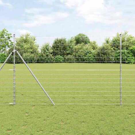 Valla de campo Plateado 50 x 1.6 m Acero galvanizado