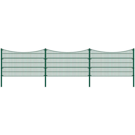 Valla de doble carril MORATA Tal, valla de jardín, valla de estacas  altura: 80 cm / longitud: 10 m 1x esquinero