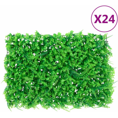 Valla de hojas de helecho artificial 24 uds verde 40x60 cm