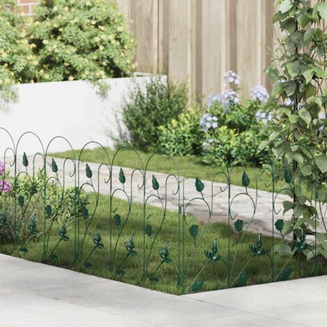 Valla de Jardín 5 pcs Verde Acero