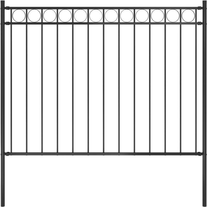 

vidaXL Valla de jardín acero negro 1,7x1,2 m - Negro