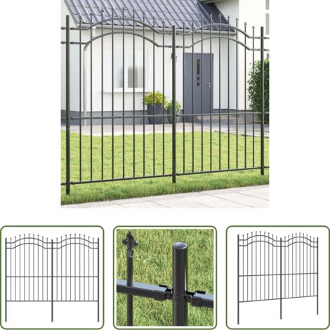 Valla de jardín acero -  Valla de Jardín Gris 240 x 215 cm