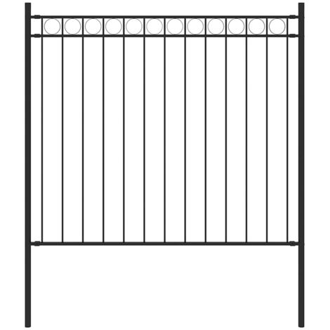 Valla de jardín ASSEN de acero, 1,7 x 0,8 m, negro
