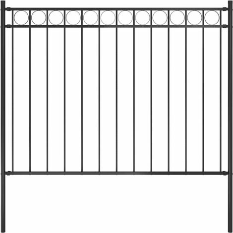 Valla de jardín ASSEN de acero, 1,7 x 1,2 m, negro