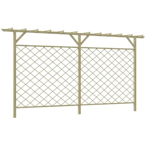Valla de jardín celosía con pérgola superior madera vidaXL