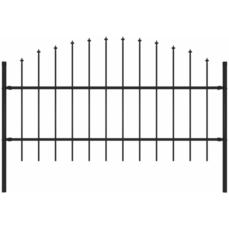 

Valla de jardin con puntas acero negro (0,75-1)x1,7 m