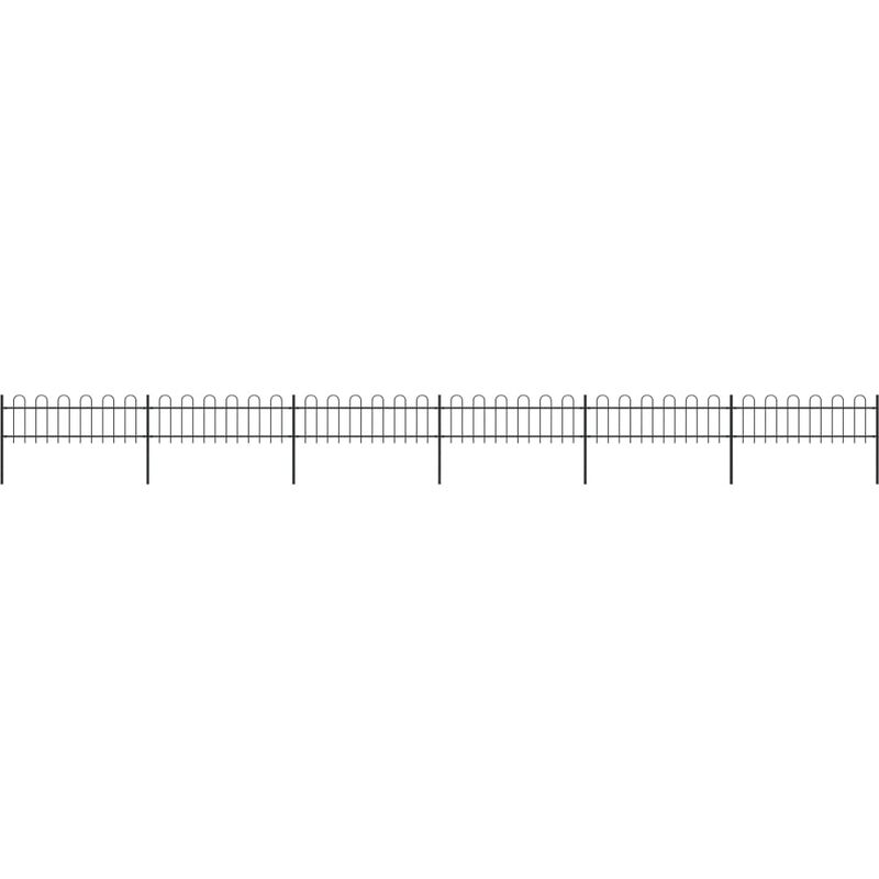 

Happyshopping - Valla de jardin con puntas de aro acero negro 10,2x0,6 m