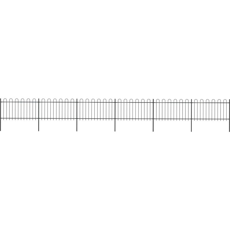 

Happyshopping - Valla de jardin con puntas de aro acero negro 10,2x1 m