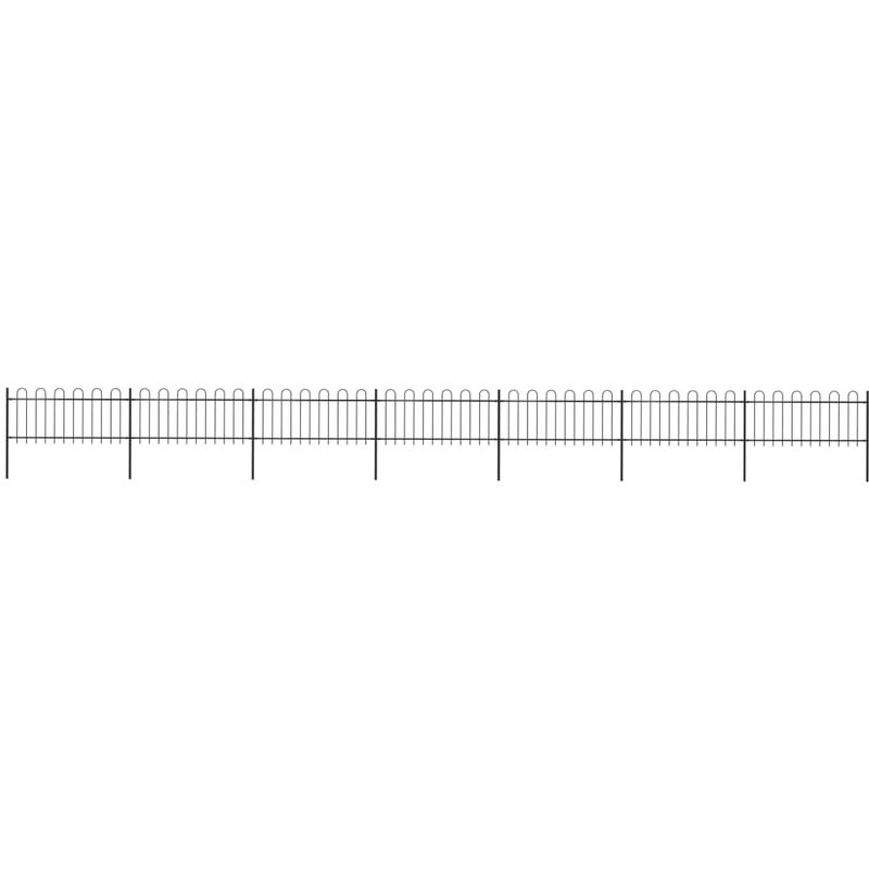 

Happyshopping - Valla de jardin con puntas de aro acero negro 11,9x0,8 m