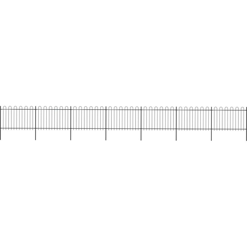 

Happyshopping - Valla de jardin con puntas de aro acero negro 11,9x1,2 m