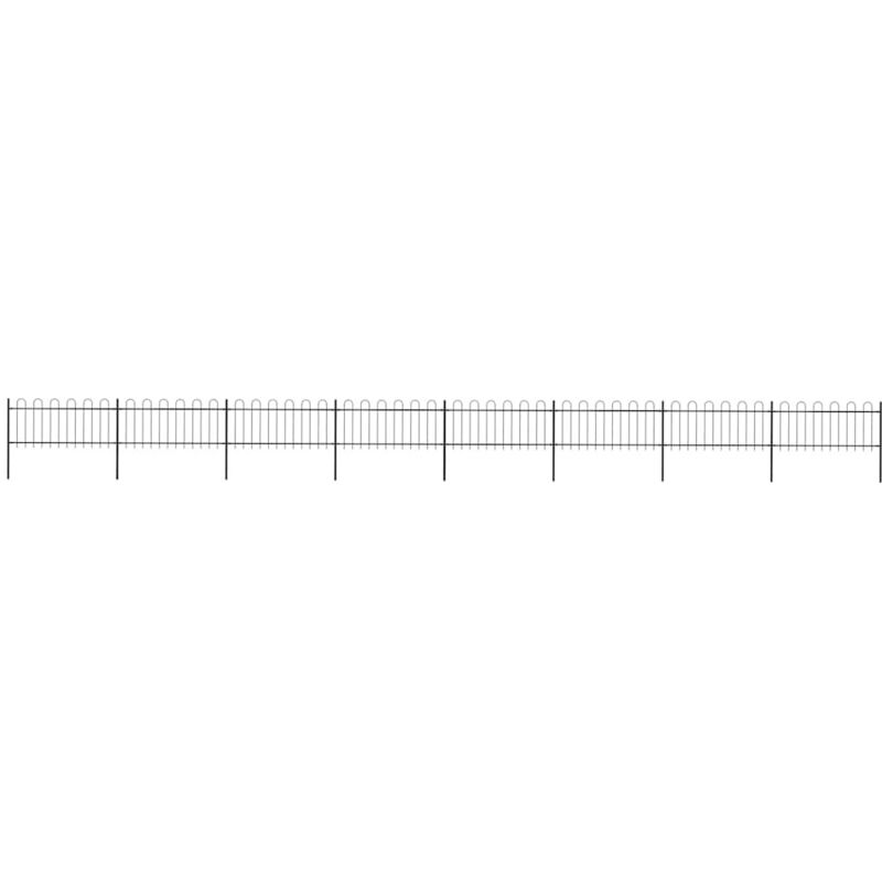 

vidaXL Valla de jardín con puntas de aro acero negro 13,6x0,8 m - Negro