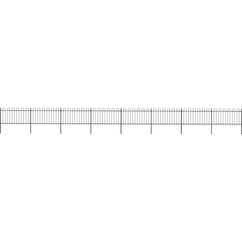 

Happyshopping - Valla de jardin con puntas de aro acero negro 13,6x1 m