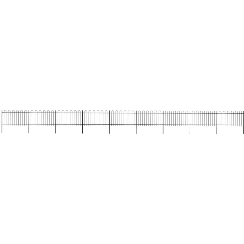 

Valla de jardin con puntas de aro acero negro 15,3x1 m
