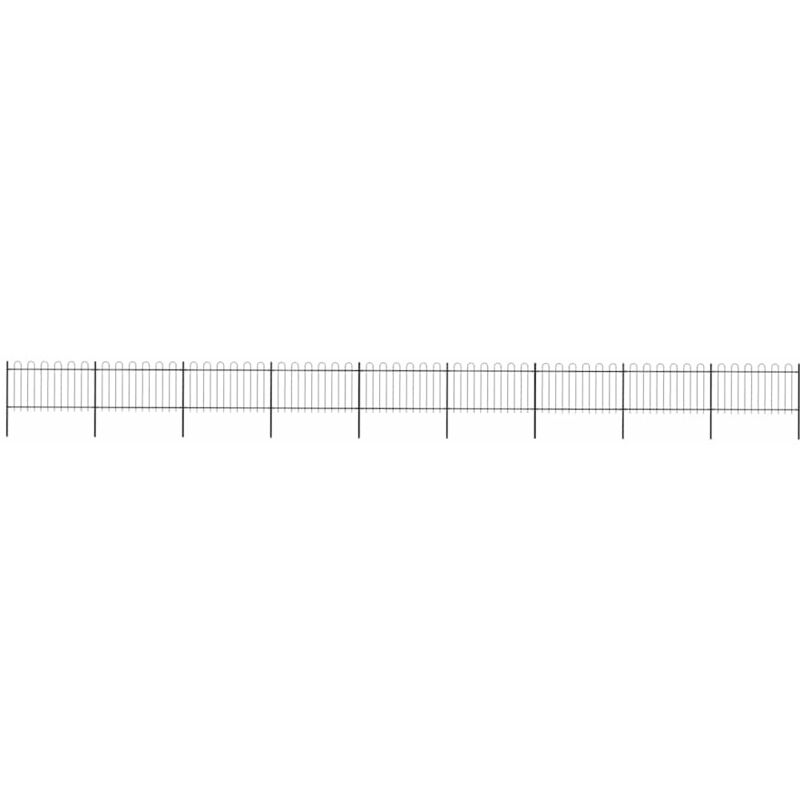 

vidaXL Valla de jardín con puntas de aro acero negro 15,3x1 m - Negro