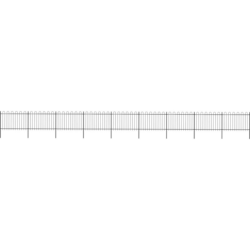 

Valla de jardín con puntas de aro acero negro 15,3x1,2 m