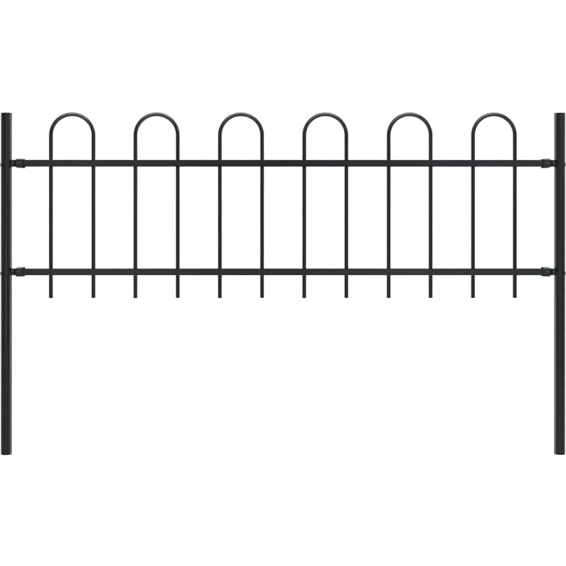 

Valla de jardín con puntas de aro acero negro 1,7 m