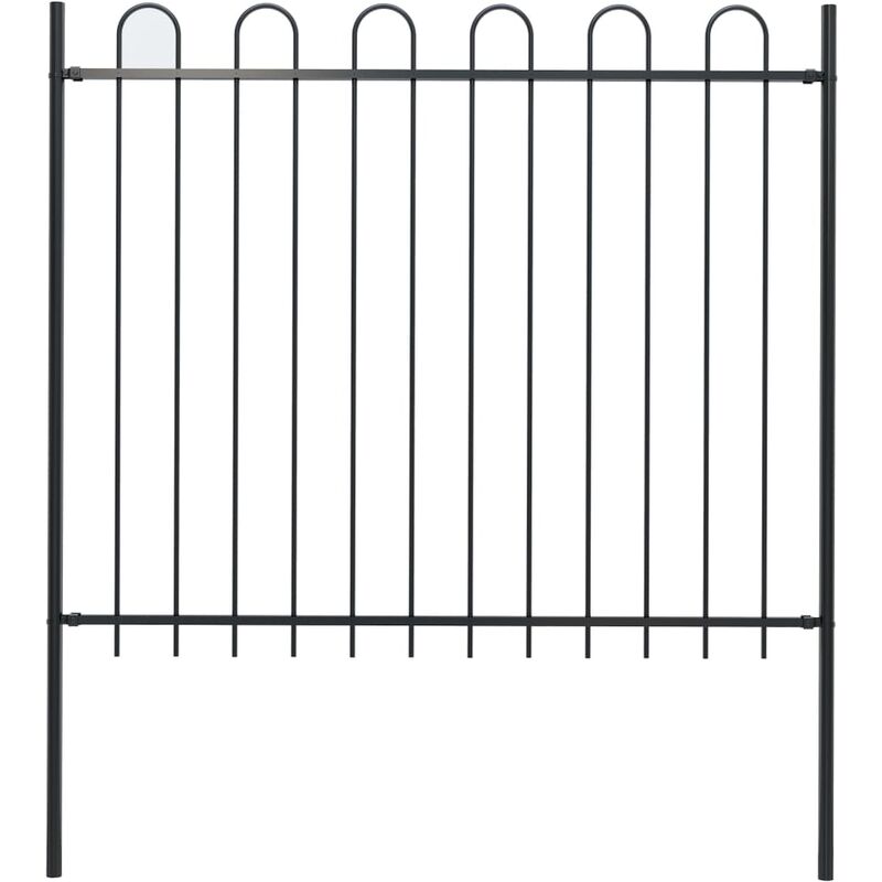 

Valla de jardín con puntas de aro acero negro 1,7 m