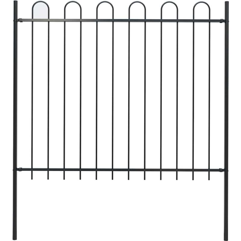 

Valla de jardín con puntas de aro acero negro 1,7 m - Negro - Vidaxl