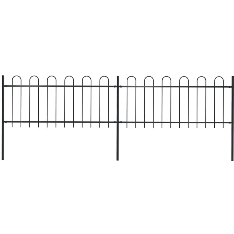 

Valla de jardín con puntas de aro acero negro 3,4x0,8 m