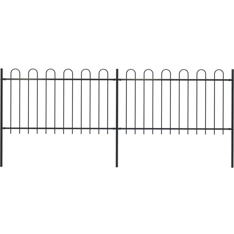 

Valla de jardin con puntas de aro acero negro 3,4x1 m