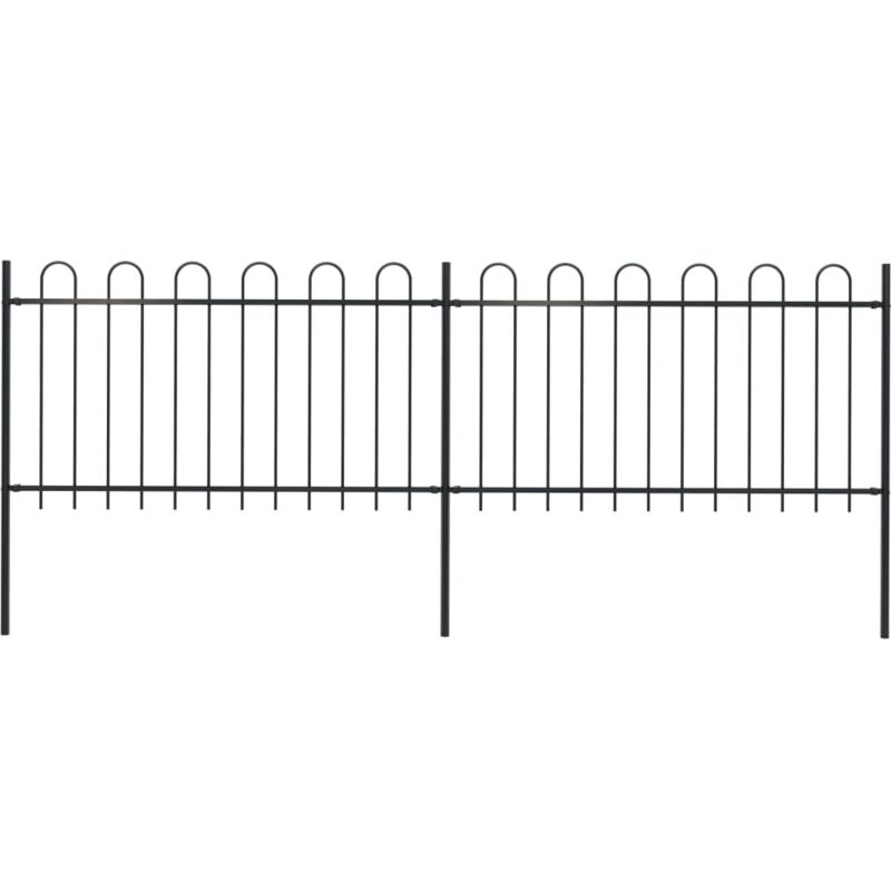 

vidaXL Valla de jardín con puntas de aro acero negro 3,4x1 m - Negro