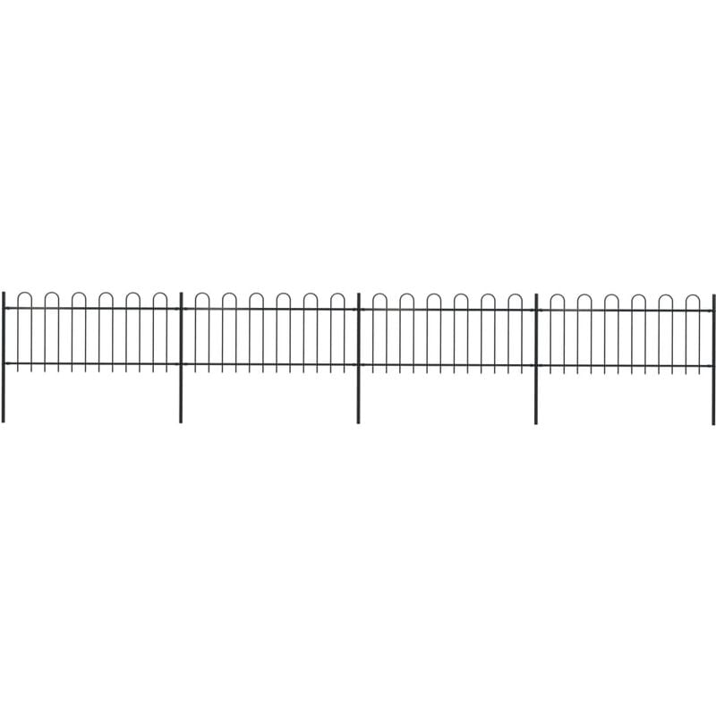 

vidaXL Valla de jardín con puntas de aro acero negro 6,8x0,8 m - Negro