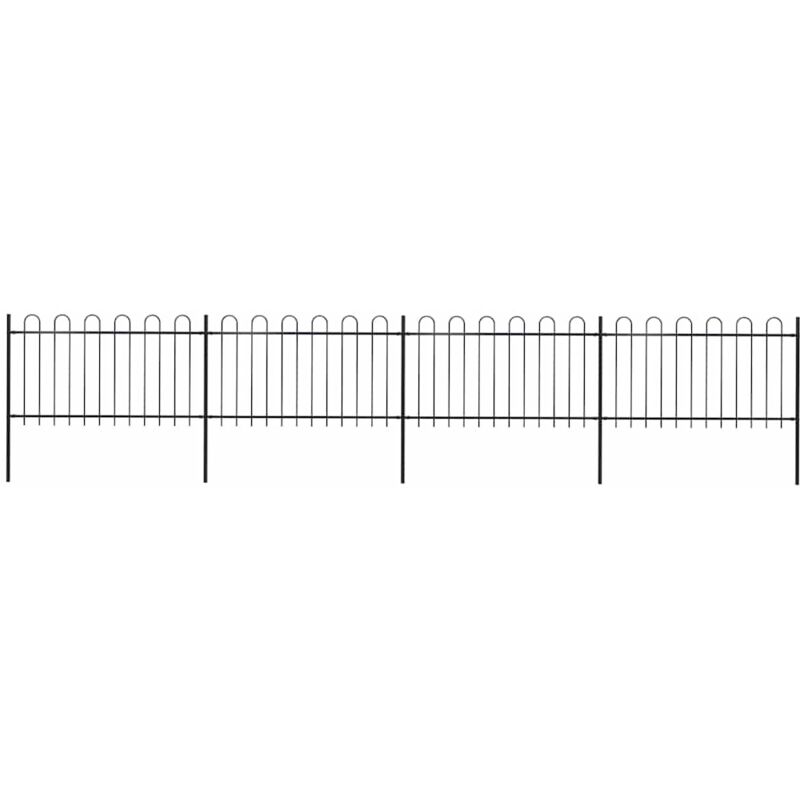 

vidaXL Valla de jardín con puntas de aro acero negro 6,8x1 m - Negro