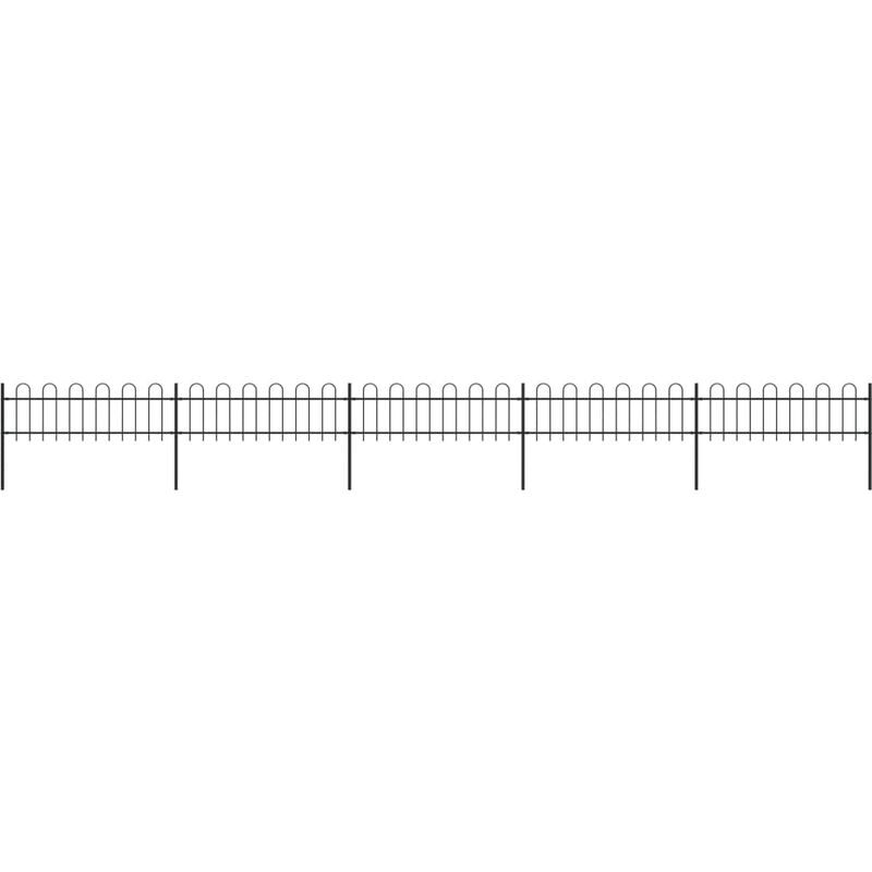 

Happyshopping - Valla de jardin con puntas de aro acero negro 8,5x0,6 m