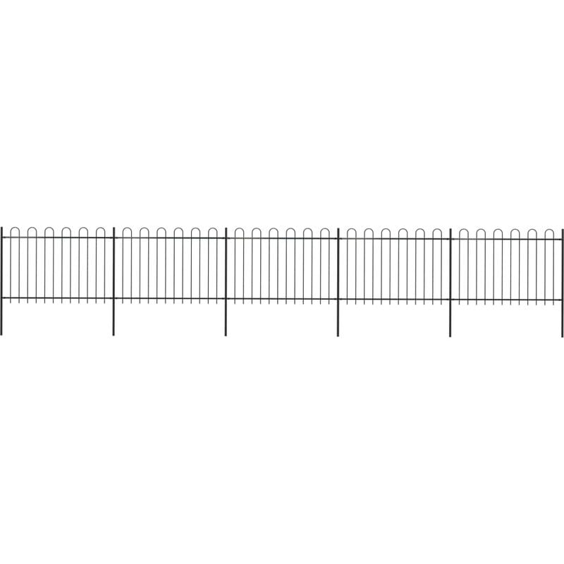 

vidaXL Valla de jardín con puntas de aro acero negro 8,5x1,2 m - Negro