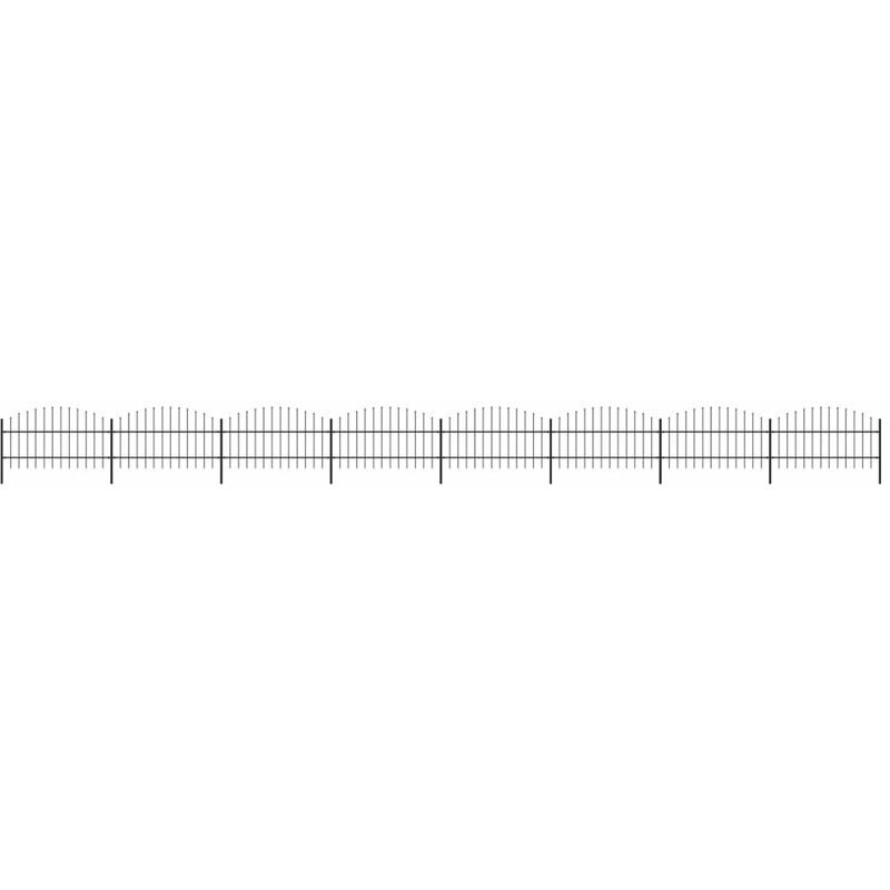 

Valla de jardin con puntas de lanza acero negro (0,75-1)x13,6 m