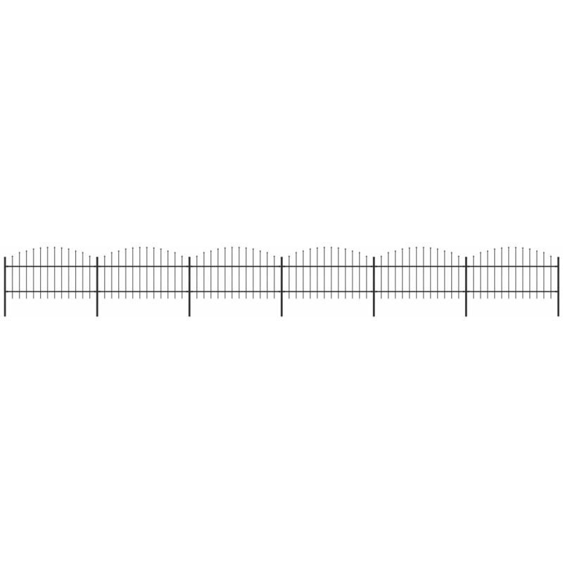 

Valla de jardín con puntas de lanza acero negro (1-1,25)x10,2 m