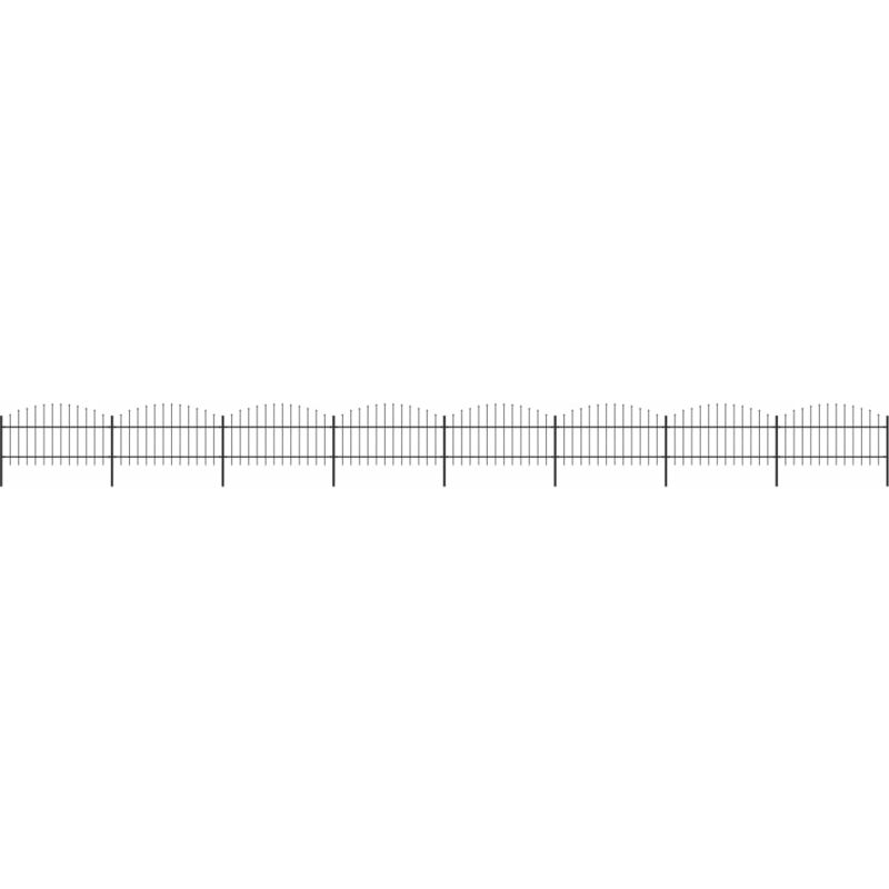 

Valla de jardín con puntas de lanza acero negro (1-1,25)x13,6 m