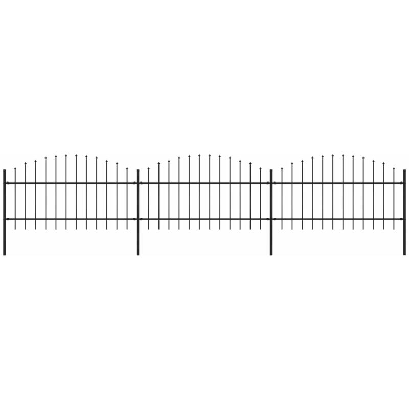 

Valla de jardín con puntas de lanza acero negro (1-1,25)x5,1 m