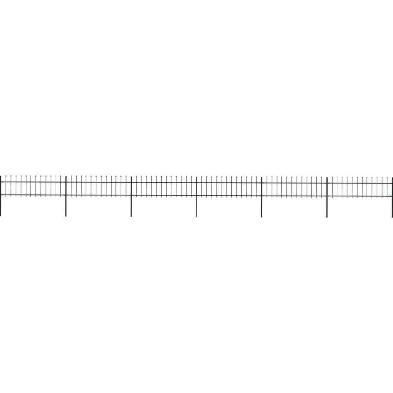 

vidaXL Valla de jardín con puntas de lanza acero negro 10,2x0,6 m - Negro
