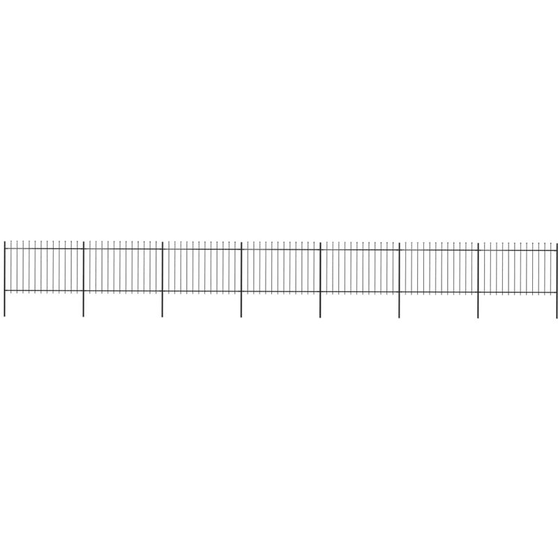 

Happyshopping - Valla de jardin con puntas de lanza acero negro 11,9x1,2 m
