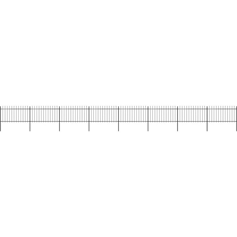

Happyshopping - Valla de jardin con puntas de lanza acero negro 13,6x1 m
