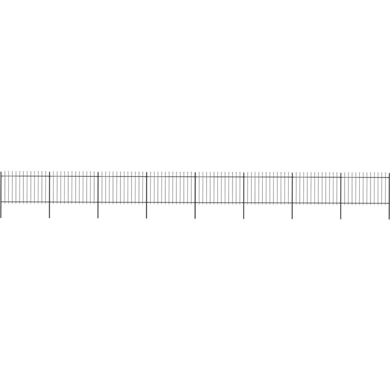 

Happyshopping - Valla de jardin con puntas de lanza acero negro 13,6x1,2 m